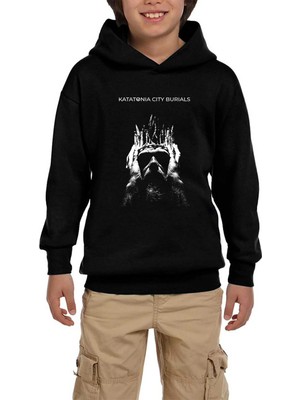 Z zepplin Katatonia City Burials Siyah Çocuk Kapşonlu Sweatshirt
