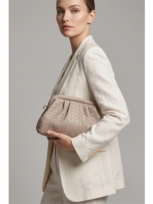 Vivazzaluxe Intreccio Örme Deri Kadın Omuz & Portföy & Clutch Çanta