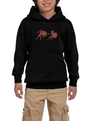 Z zepplin Troia War Siyah Çocuk Kapşonlu Sweatshirt