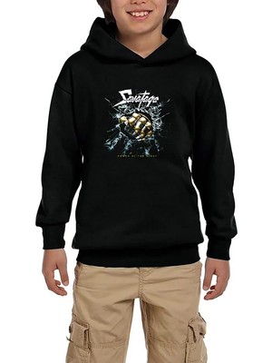 Z zepplin Savatage Power Of The Night Siyah Çocuk Kapşonlu Sweatshirt