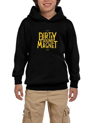 Z zepplin Dirty Sound Magnet Text Siyah Çocuk Kapşonlu Sweatshirt
