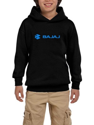 Z zepplin Bajaj Logo 2 Siyah Çocuk Kapşonlu Sweatshirt