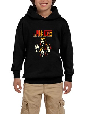 Z zepplin Pink Floyd Grup Silüet Siyah Çocuk Kapşonlu Sweatshirt