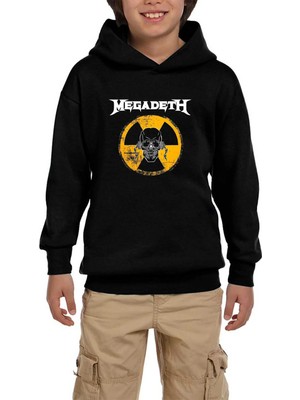 Z zepplin Megadeth Warnıng! Alarm Siyah Çocuk Kapşonlu Sweatshirt