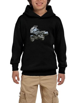 Z zepplin Bmw R1200RT Siyah Çocuk Kapşonlu Sweatshirt