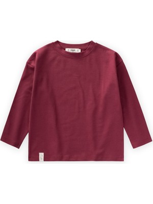 Cigit Mevsimlik Basic T-Shirt 8-12 Yaş Bordo