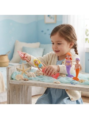 Büyülü Deniz Kızı 3 Lü Oyuncak Bebek Seti - Havuz ve Banyo Eğlencesi - Pembe (Bayi Depom)