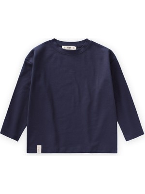 Cigit Mevsimlik Basic T-Shirt 8-12 Yaş Lacivert