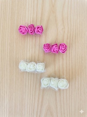 Cherry Lemon Gül Detaylı Kız Çocuk Toka 4 Adet 2 Set
