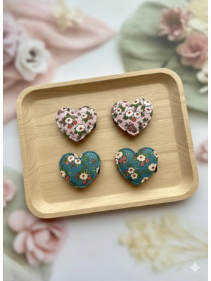 Cherry Lemon Saçsız Bebek Tokası Kalp Figürlü 4lü Set