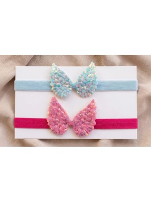Cherry Lemon Melek Kanadı Figürlü Bebek Bandana Seti – 2'li Saç Bandı