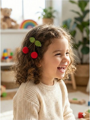 Cherry Lemon Ikili Kız Çocuk Kiraz Detaylı Kız Çocuk Toka