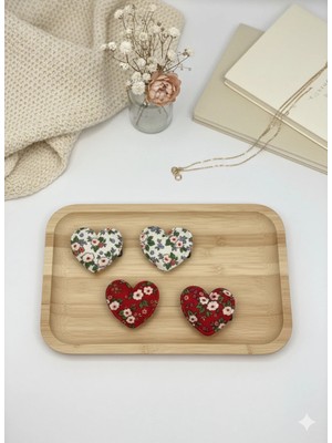 Cherry Lemon Saçsız Bebek Tokası Kalp Figürlü 4lü Set