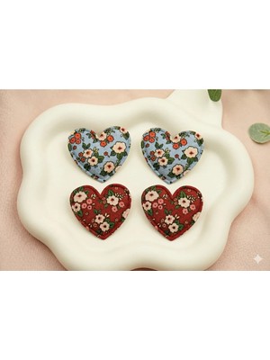 Cherry Lemon Saçsız Bebek Tokası Kalp Figürlü 4lü Set