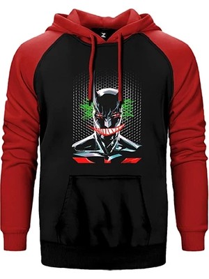 Z zepplin Joker No Batman Kırmızı Renk Reglan Kol Kapşonlu Sweatshirt