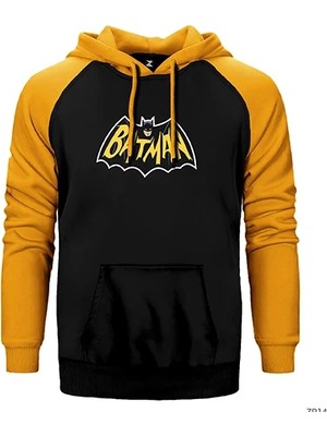 Z zepplin Batman Comic Sarı Renk Reglan Kol Kapşonlu Sweatshirt