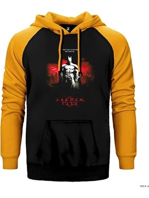 Z zepplin Batman Arkham City Sarı Renk Reglan Kol Kapşonlu Sweatshirt