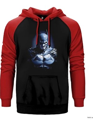 Z zepplin Batman Dark Knight Kırmızı Renk Reglan Kol Kapşonlu Sweatshirt