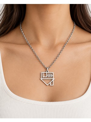 Herşey Nota The Neighbourhood Temalı Kolye – Geometrik Logo Figürlü Metal Kolye
