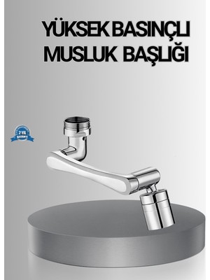 Str Store 1080° Dönebilen Musluk Başlığı Robotik Kol Havalandırıcı Çok Yönlü Su Yönlendirme