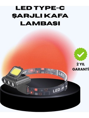 Str Store Cob + Xpe LED Kafa Feneri 800 Lumen USB Type C Şarjlı Çok Modlu