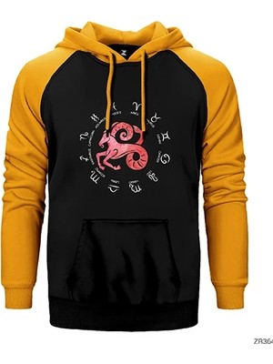 Z zepplin Koç Burcu Modern Sarı Renk Reglan Kol Kapşonlu Sweatshirt