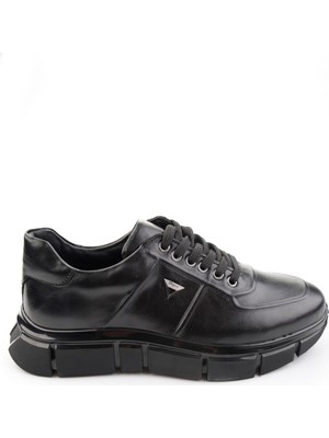 Bambi Siyah Hakiki Deri Erkek Sneaker E01736060141