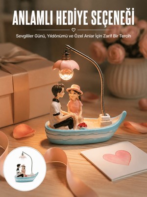 Str Store Oturan Çift Figürlü LED Masa Lambası Romantik Hediye Yeni Nesil