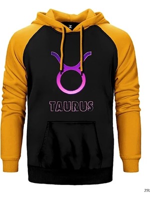 Z zepplin Boğa Burcu Sarı Renk Reglan Kol Kapşonlu Sweatshirt