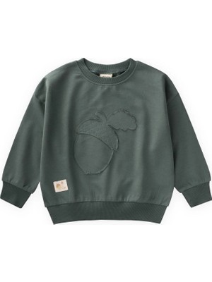Cigit İnce Mevsimlik Sweatshirt 1-7 Yaş Haki Yeşil