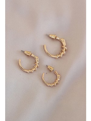 Uslucan Alışveriş Gold Renk Yılan Model Metal Küpe Seti 5886