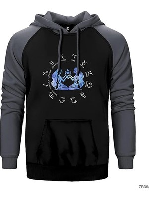 Z zepplin Ikizler Burcu Modern Gri Renk Reglan Kol Kapşonlu Sweatshirt