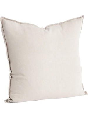 Str Store Graciella COLLECTION%100 Keten Kuş Tüyü Dolgulu Püsküllü Yastık, 1 Adet (1'li Paket) Doğal