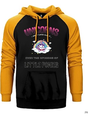Z zepplin Unicorn Sleep Sarı Renk Reglan Kol Kapşonlu Sweatshirt