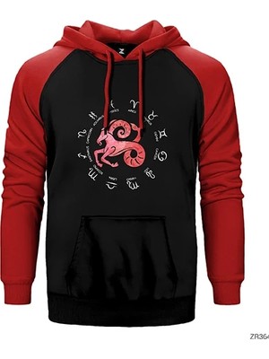 Z zepplin Koç Burcu Modern Kırmızı Renk Reglan Kol Kapşonlu Sweatshirt