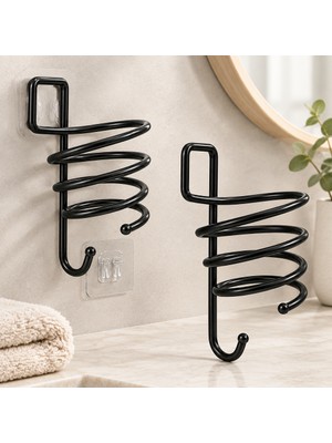 Str Store Siyah Metal Fön Makine Askısı
