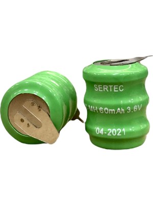 Dolozena Ni-Mh Buton Pil 3.6V 60 Mah 2 Pin Enerji Kaynağı
