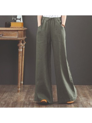 Sacrosa Günlük Pantolon Beli Lastikli Bağcıklı Keten
