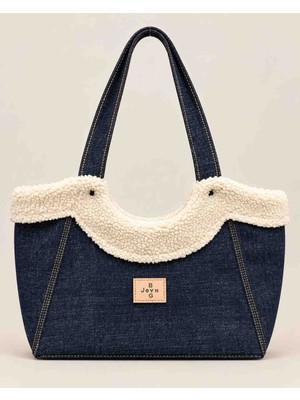 Narrativa Denim Peluş Detaylı Shopper Omuz Çantası