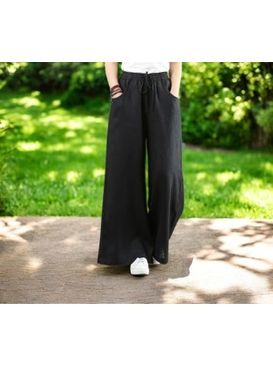 Sacrosa Yazlık Beli Lastikli Şık Keten Pantolon