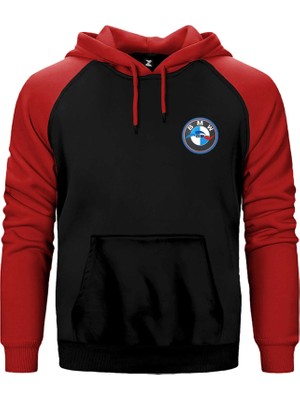 Z zepplin Bmw GS Logo Kırmızı Renk Reglan Kol Kapşonlu Sweatshirt