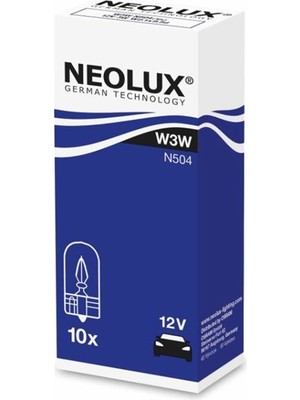 Osram Neolux Dipsiz Ampül Standart 12V W3W N504 Watt 3 Watt Volt 12VOLT