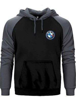 Z zepplin Bmw GS Logo Gri Renk Reglan Kol Kapşonlu Sweatshirt