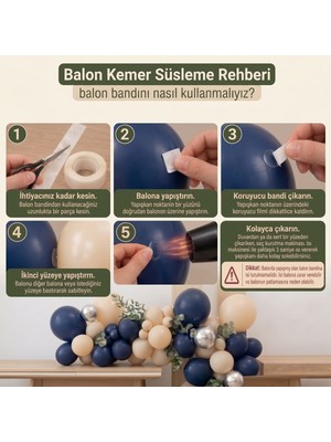 Bakgelal Şeffaf Balon Yapıştırma Bandı 7 Li Set - Doğum Günü ve Parti Süsleme Çift Taraflı Yapıştırıcı
