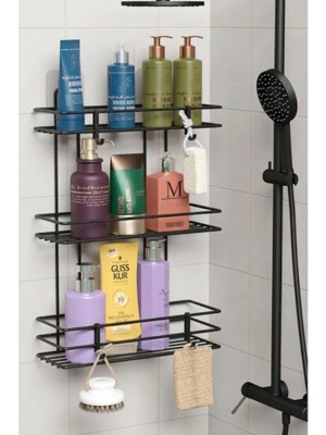 3 Katlı Banyo Rafı Duş Şampuanlık Duvar Düzenleyici Organizer