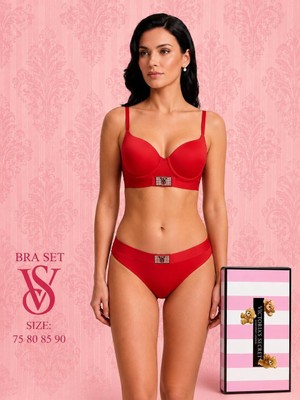 Victoria's Secret 2 Li Push Up Saten Sütyen Külot Takım