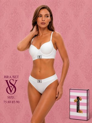 Victoria's Secret 2 Li Push Up Saten Sütyen Külot Takım