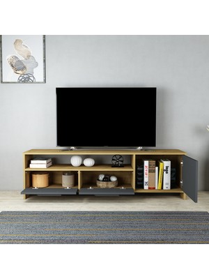 Lagomood Ay Tyson Tv Ünitesi Meşe Antrasit
