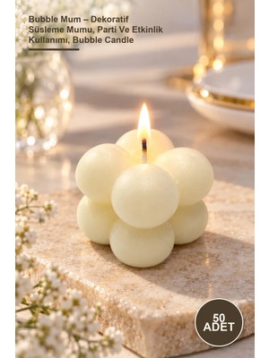 Yenilig 50 Adet Bubble Mum – Dekoratif Süsleme Mumu, Parti ve Etkinlik Kullanımı, Bubble Candle