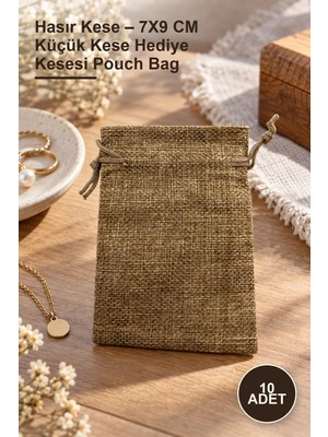 Yenilig 10 Adet Hasır Kese – 7x9 cm Küçük Kese Hediye Kesesi Pouch Bag